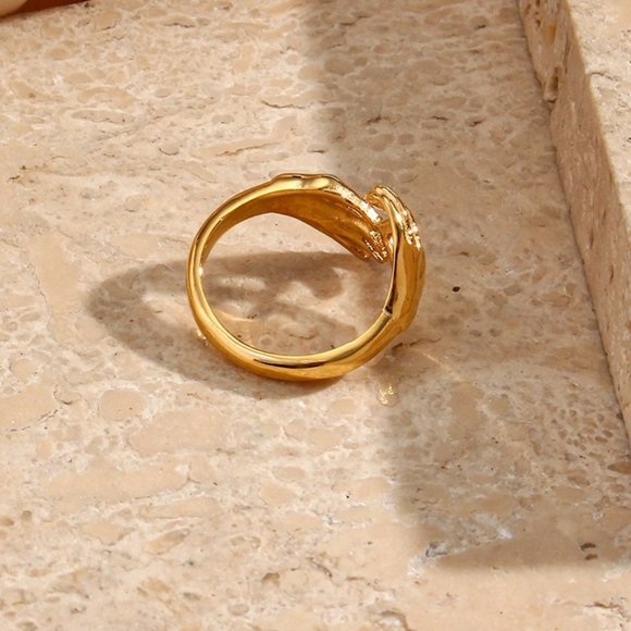 Promise Infinity Hand Gesture Ring 18K Gold Plated - Picture 6 of 7